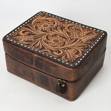 American Darling Jewelry Case Hand Tooled Genuine Leather Women Bag Western Handbag Purse |